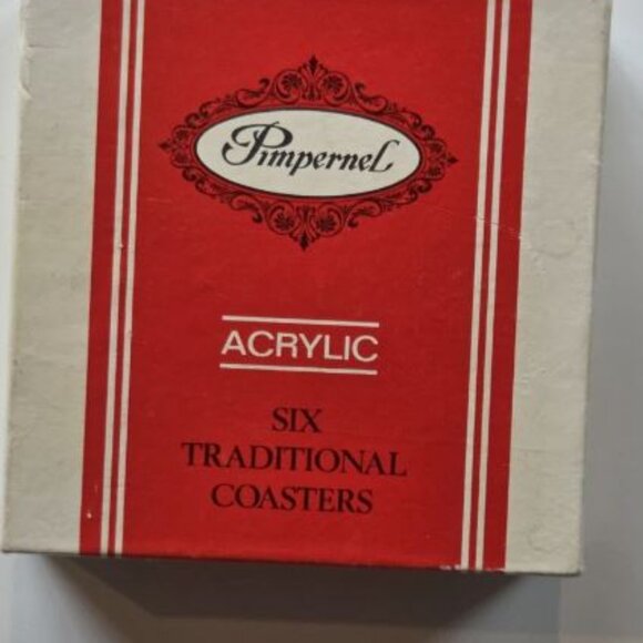 Spode Christmas Tree Coasters Drink Cork Back Pimpernel England Set 6 Boxed - Picture 5 of 5